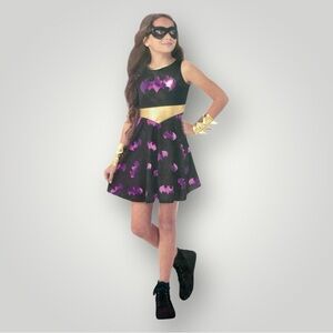 Batgirl Halloween Costume Girl XS (4/5) 3pcs New W/Tags